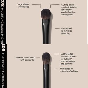 Morphe Vegan Soft Synthetic Flat Multifunctional Eyeshadow Makeup Brush Set
